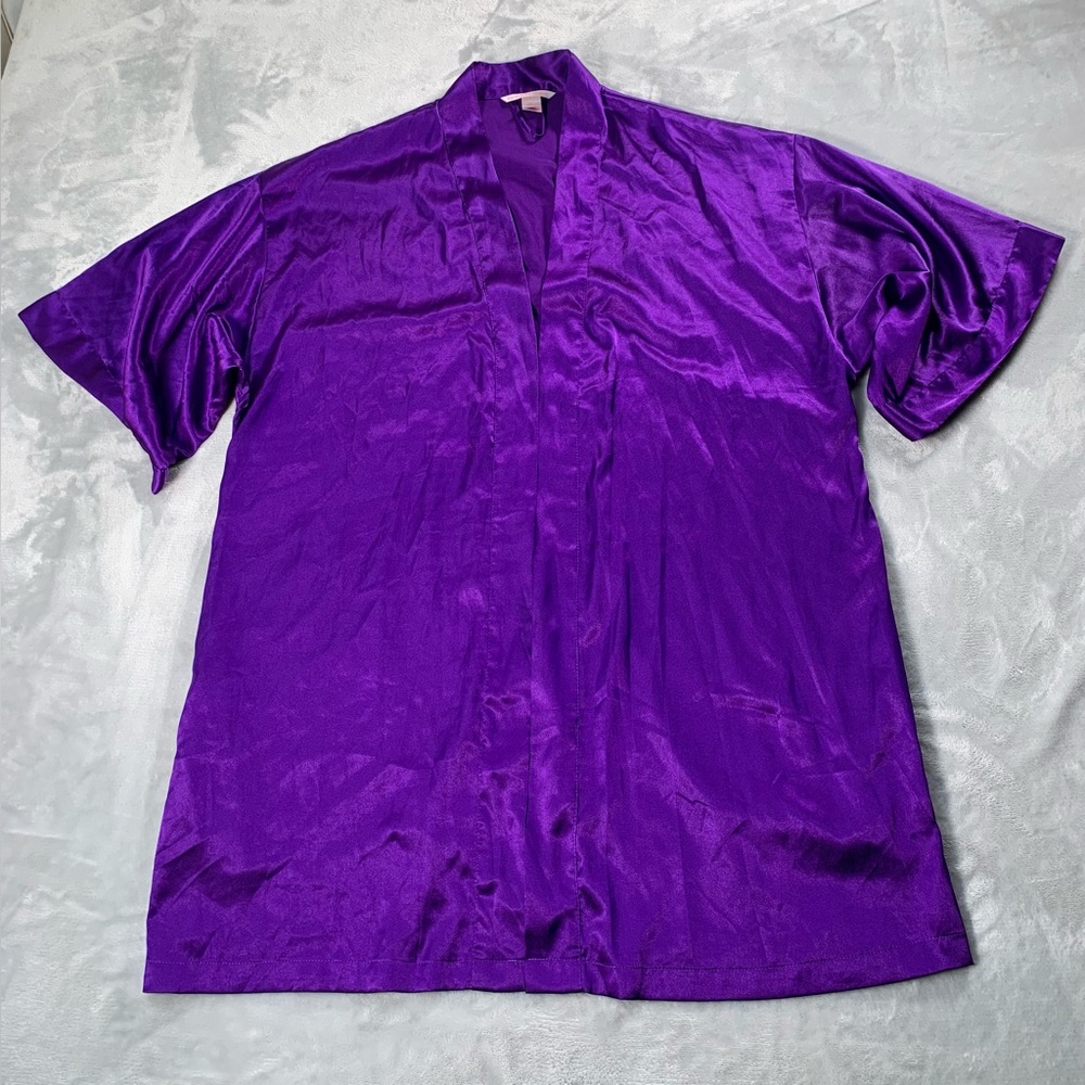 Victoria's Secret Vibrant Purple Satin Shirt - Picture 5 of 16